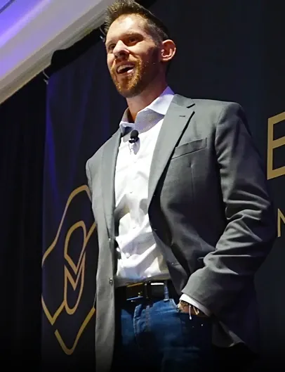 Cody Bramlett smiling on stage